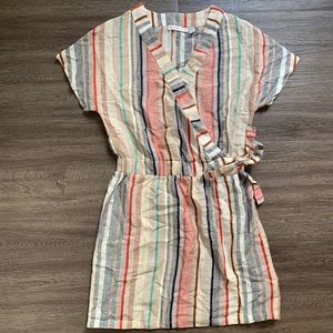 Stripped wrap around dress
